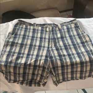 36” St. John’s Bay Plaid Flat Front Mens Shorts